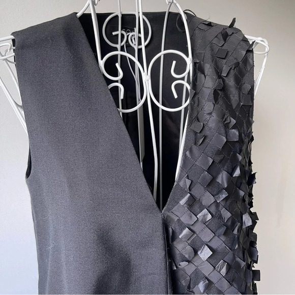 NWT COS Textured Applique Dress v neck wool blend sleeveless pocket black size 2 - Picture 11 of 15